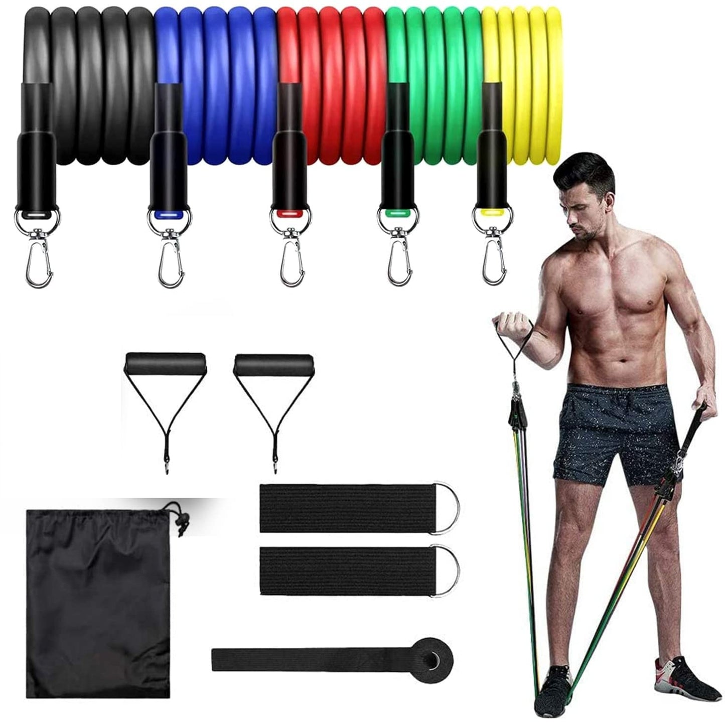 11 Pcs Resistance Band Set For Men & Women